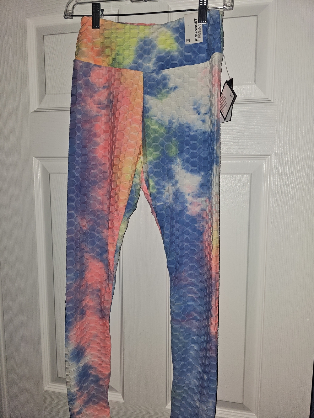 Tie-Dye Textured Leggings - Multicolor